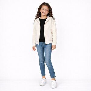 NWOT Zella Creme Hooded Kids Medium Ribbed Zip-Up Jacket Kids 8/10
